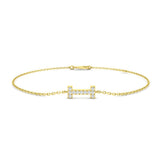 Personalized Diamond Chain, Trendy Platinum Bracelet, Lobster Clasp Diamond Bracelet