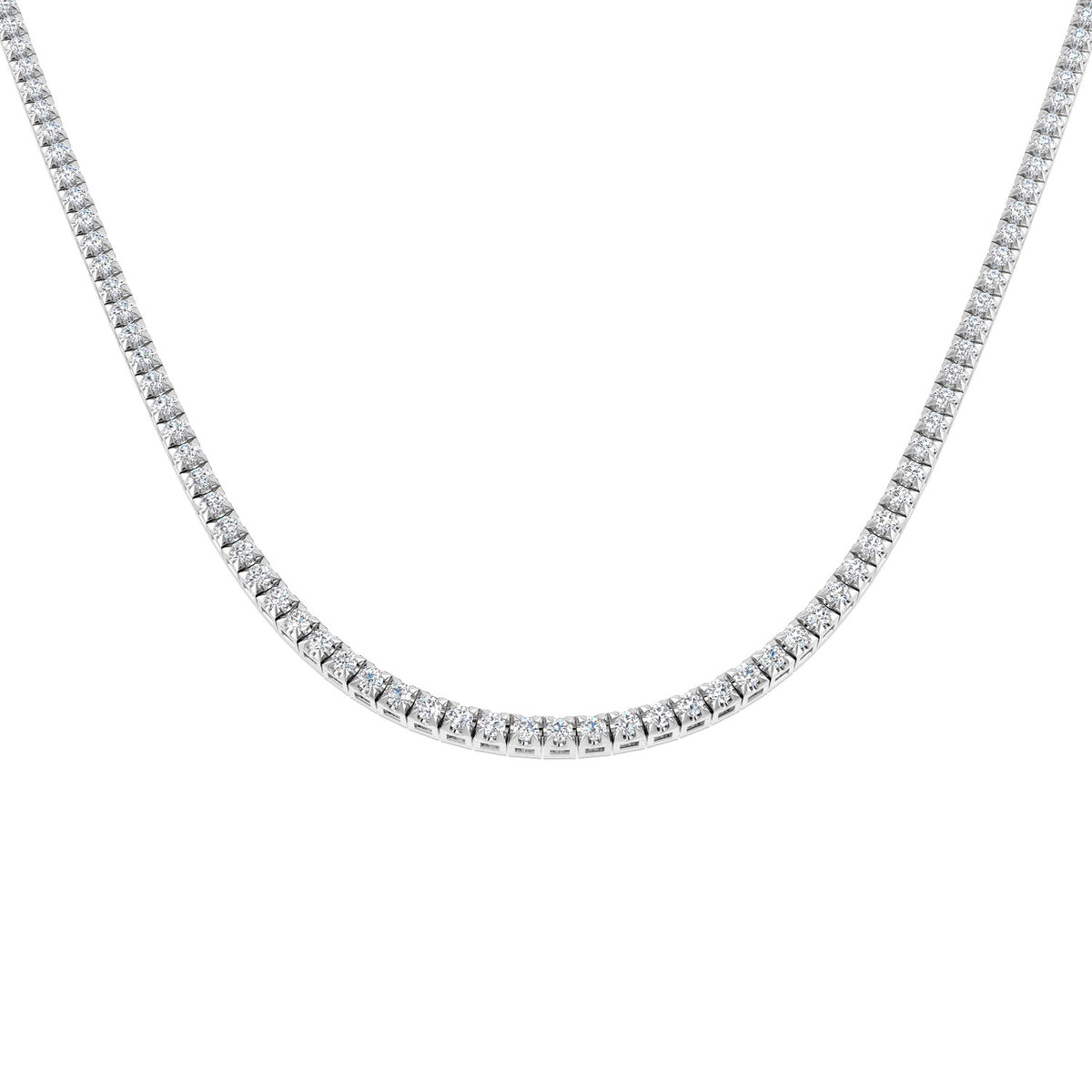 9ct White Gold 1.98ct Natural Diamond Tennis Necklace