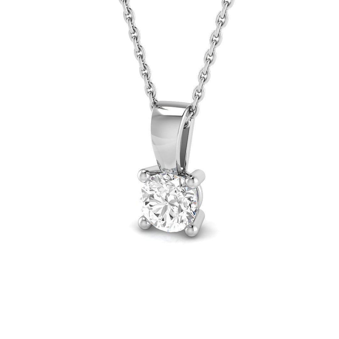 9ct White Gold 0.51ct Lab Grown Diamond Solitaire Pendant