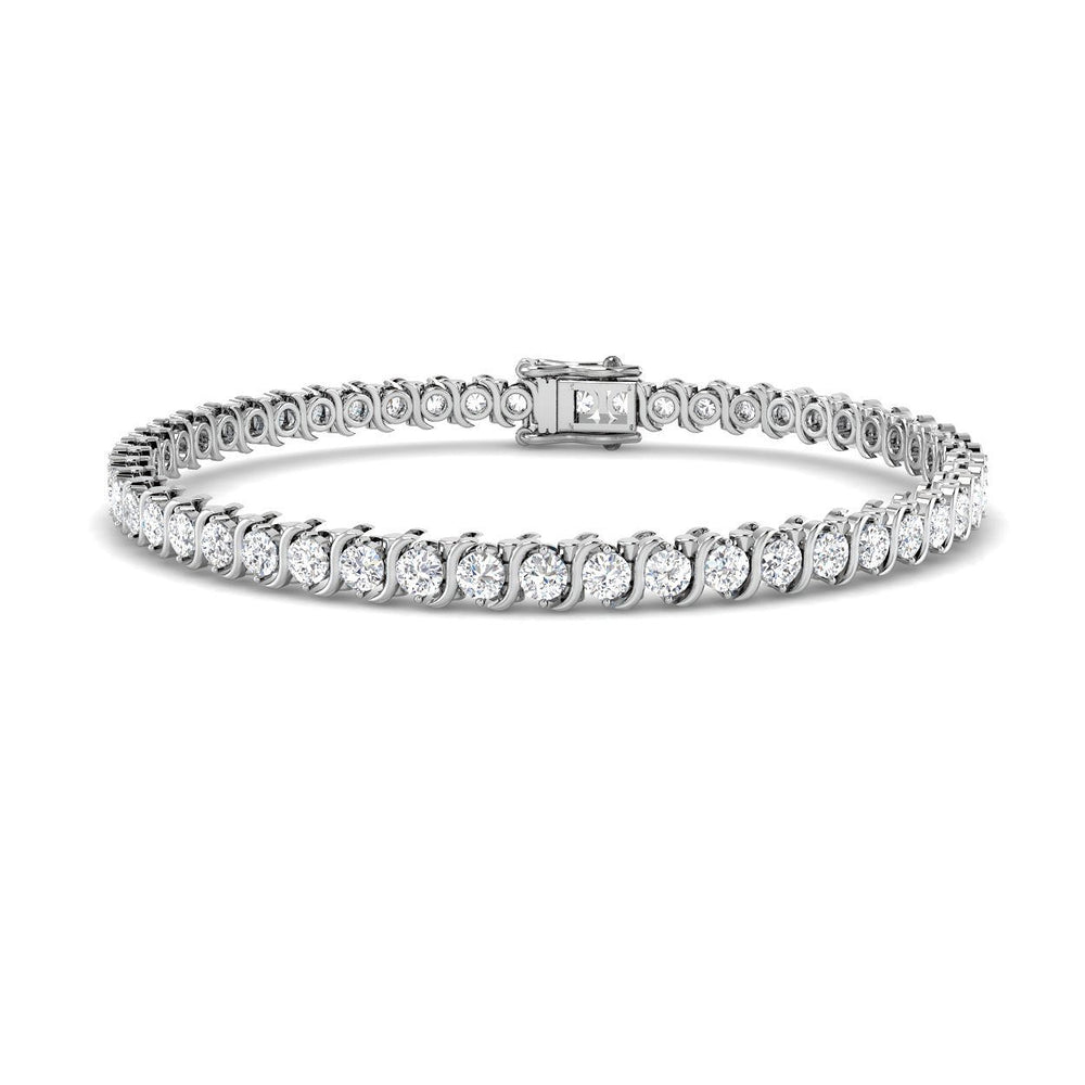 Natural Diamond Bracelet, Diamond Tennis Bracelet, S Link Diamond Bracelet, Round Cut Diamond Bracelet