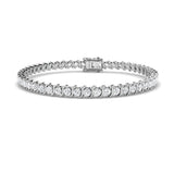 Natural Diamond Bracelet, Diamond Tennis Bracelet, S Link Diamond Bracelet, Round Cut Diamond Bracelet