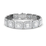 Elegant Emerald Style Baguette & Round Cut Lab Grown Diamond Bracelet in Gold or Platinum