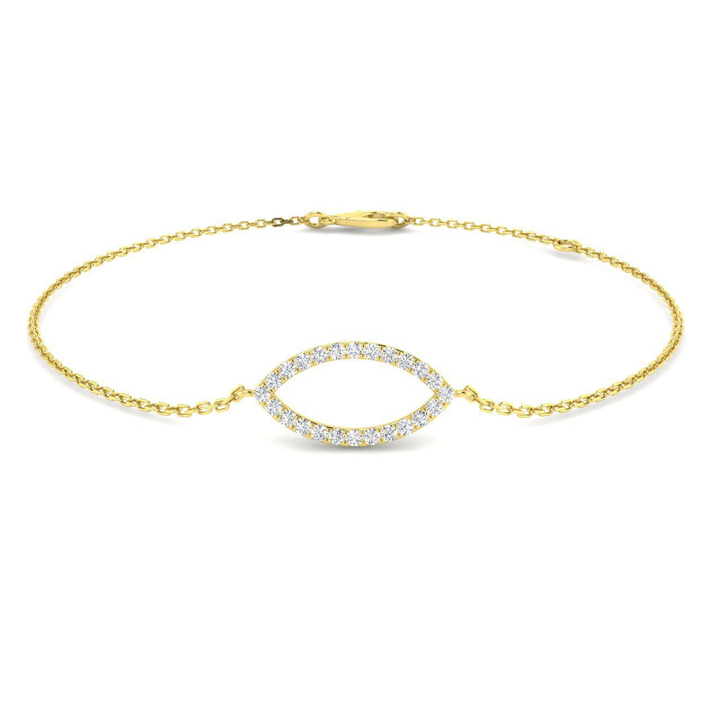 Pave Set Diamond Evil Eye Chain Bracelet, Luxury White Gold Diamond Evil Eye Jewellery