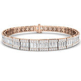 Baguette & Brilliant Channel Prong Set Diamond Bracelet in Platinum | Natural or Lab Grown