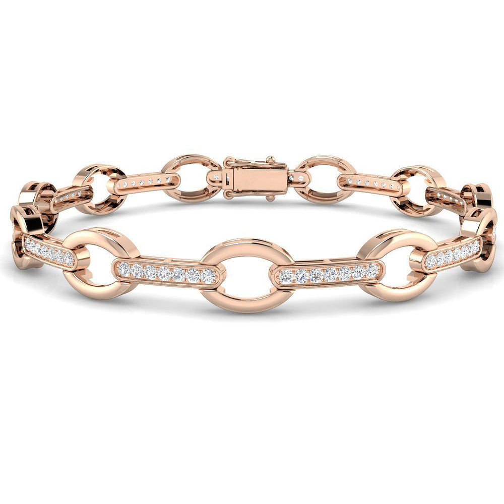 Close Up Pave Lab Diamond Link Bracelet