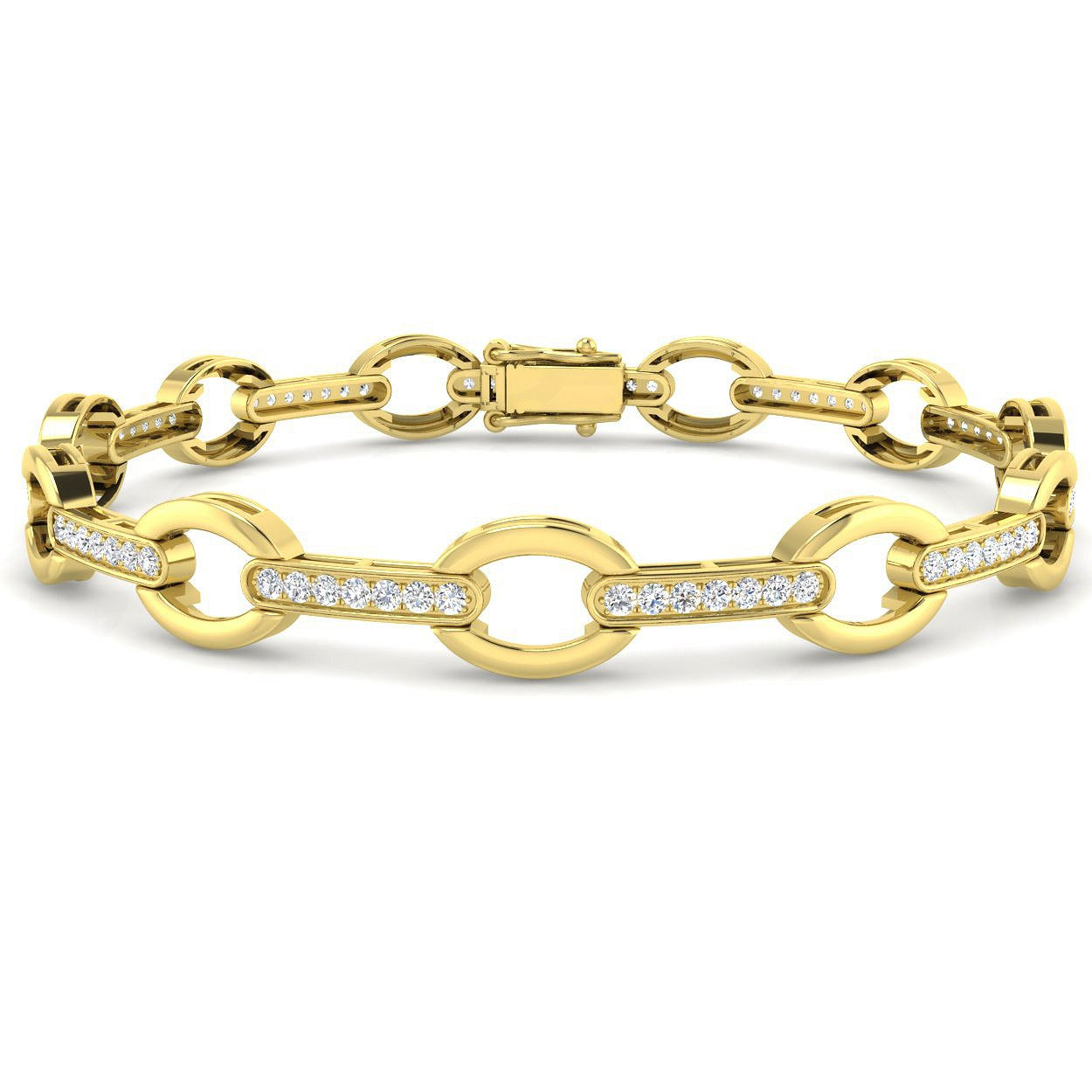 9K Yellow Gold Lab Grown Diamond Mariner Link Bracelet