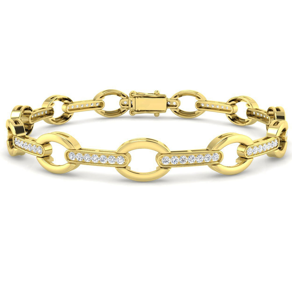9K Yellow Gold Lab Grown Diamond Mariner Link Bracelet