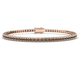 Round Black Diamond Bracelet, Prong Set Diamond Bracelet, Luxury Diamond Bracelet