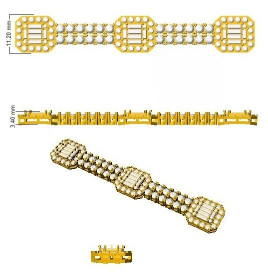 Luxury Round & Baguette Natural Diamond Bracelet in Platinum | Pave Set Emerald Style