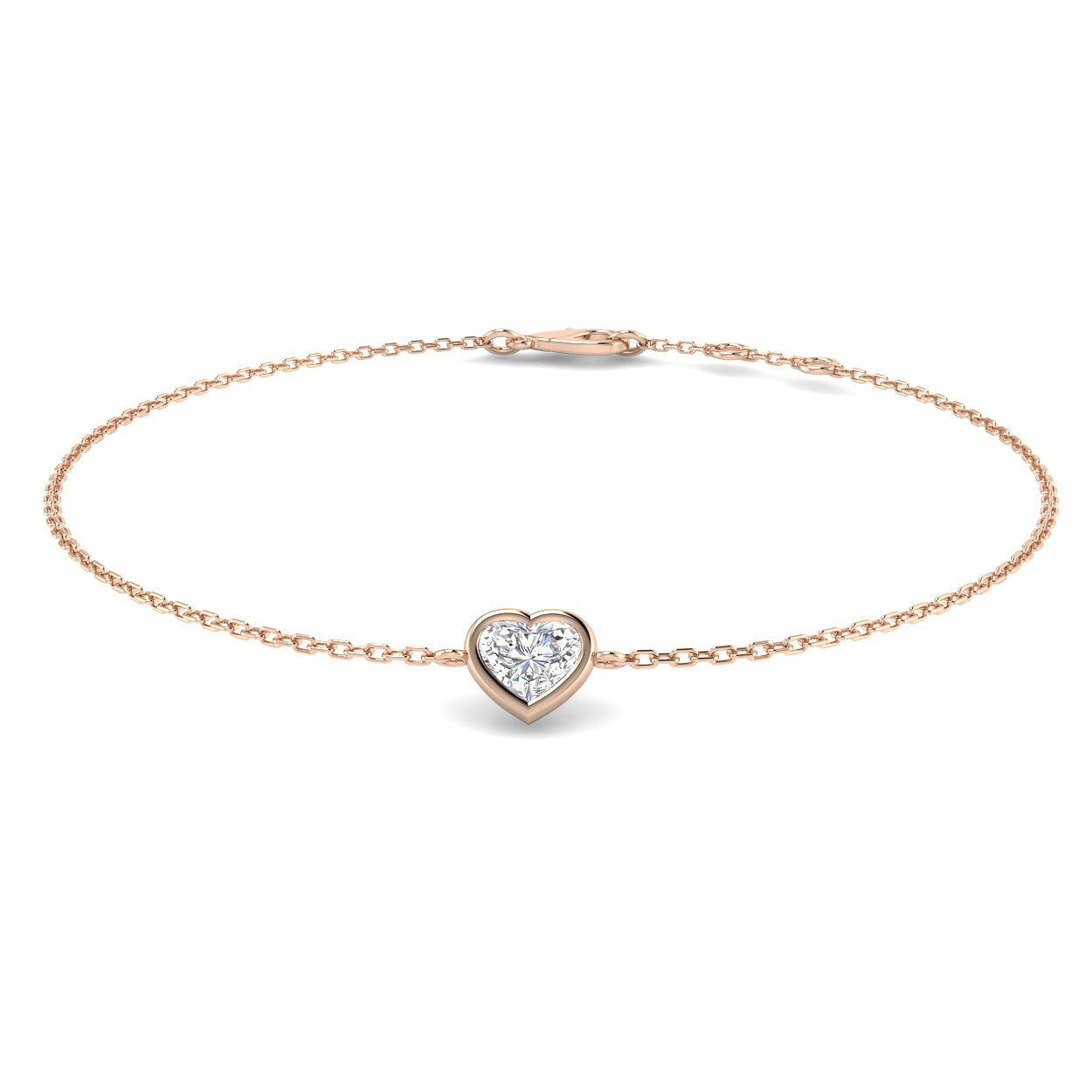 Clover Diamant-Kettenarmband mit Lünetten- und Pavé-Fassung aus Naturdiamanten in Platin