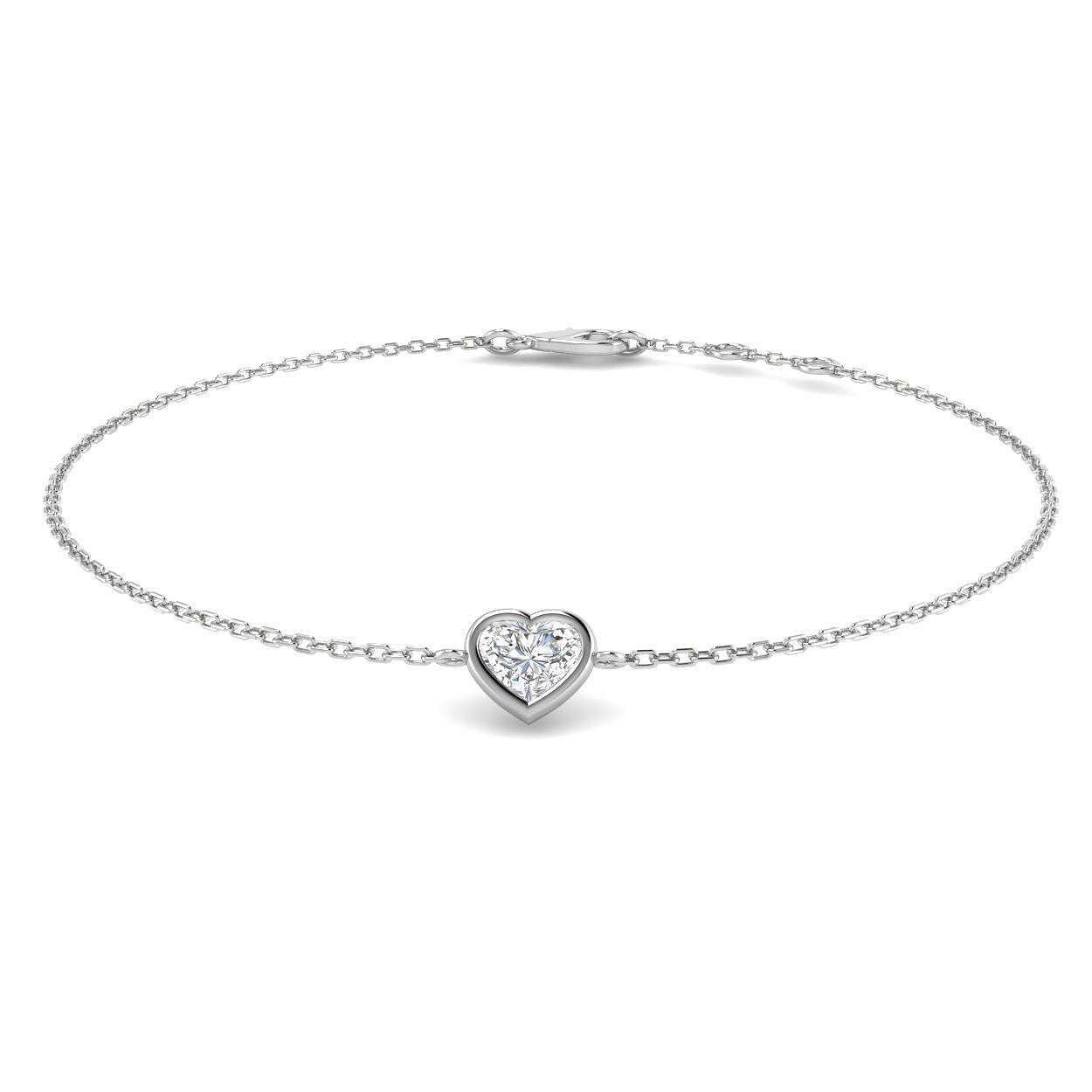 Clover Diamant-Kettenarmband mit Lünetten- und Pavé-Fassung aus Naturdiamanten in Platin