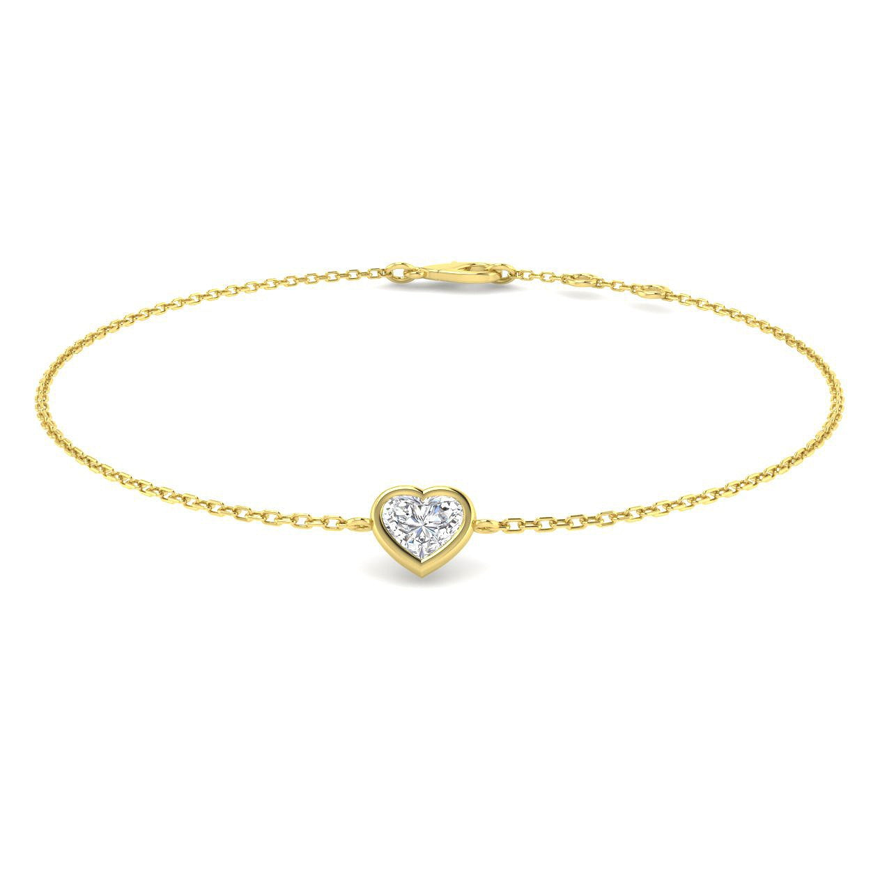 Clover Diamant-Kettenarmband mit Lünetten- und Pavé-Fassung aus Naturdiamanten in Platin