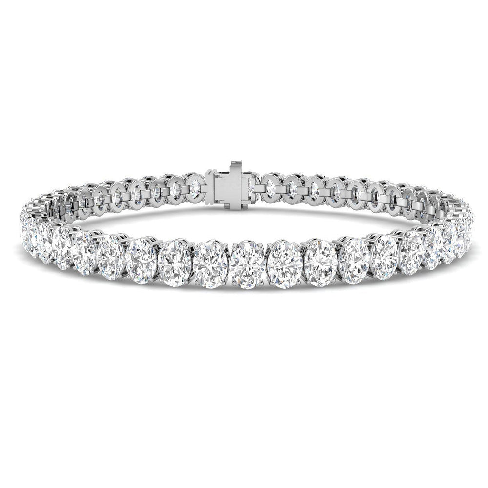 Lab Grown Diamond Bracelet, Oval Diamond Bracelet, Oval Tennis Bracelet, 18K White Gold Bracelet