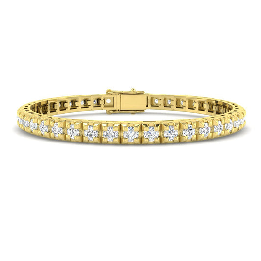 Lab Grown Diamond Tennis Bracelet in 9K White Gold – Round Prong Set with Secure Box Clasp
