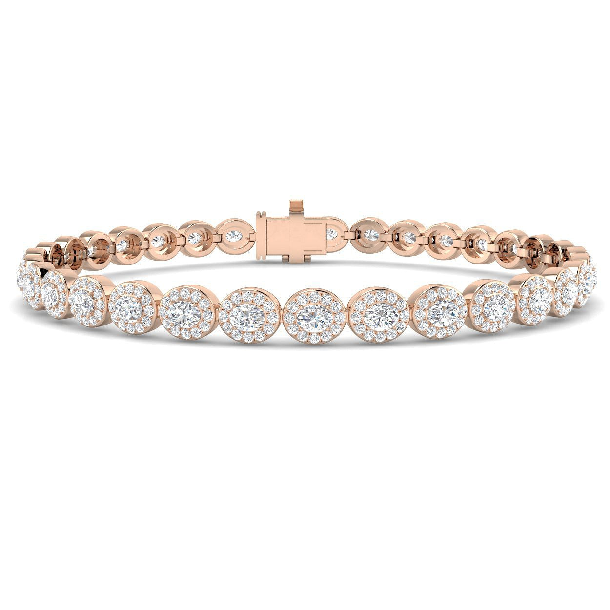Oval Diamond Halo Bracelet
