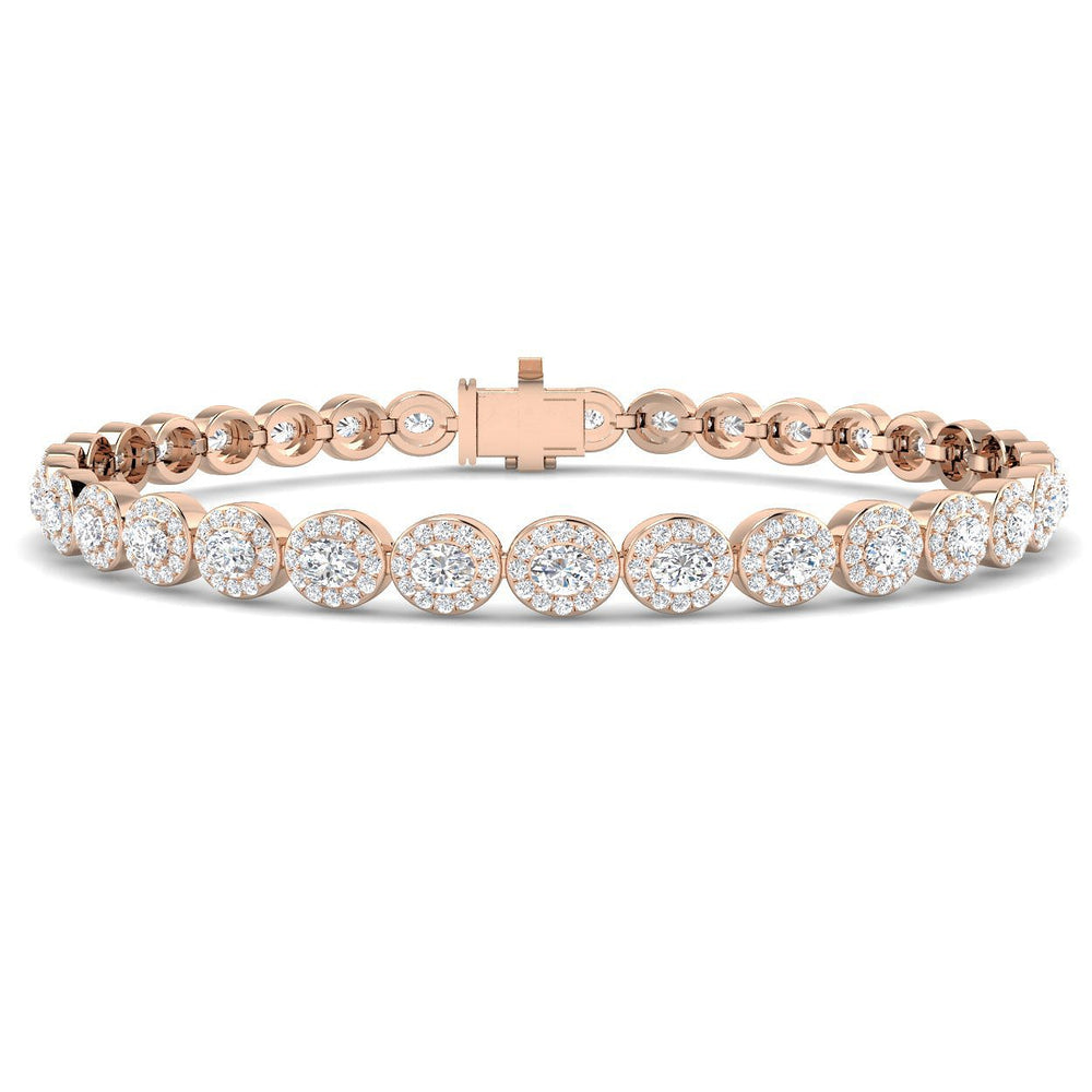 Oval Diamond Halo Bracelet