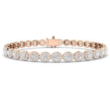 Oval Diamond Halo Bracelet