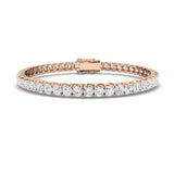 Round Cut Prong Set Lab Grown Diamond Tennis Bracelet in Platinum with Box Closure