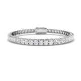 Round Cut Prong Set Lab Grown Diamond Tennis Bracelet in Platinum with Box Closure