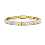 Round Cut Prong Set Lab Grown Diamond Tennis Bracelet in Platinum with Box Closure
