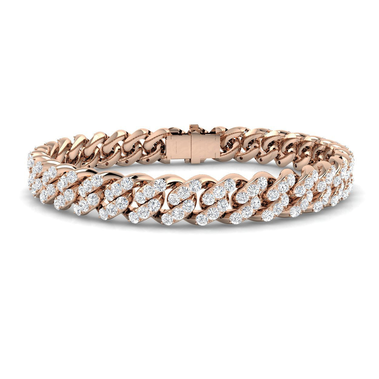 Close Up Round Pave Natural Diamond Bracelet