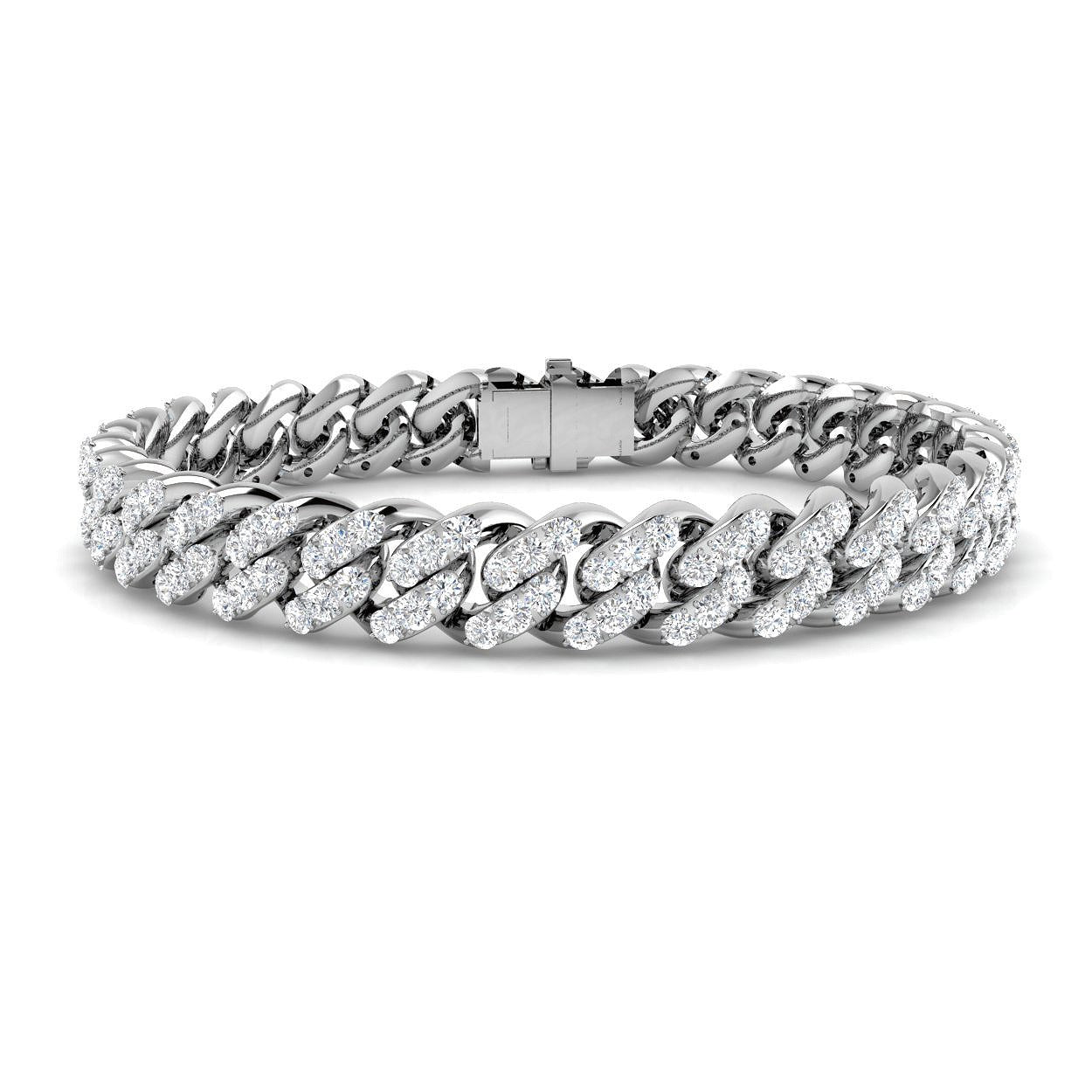 10.80 Carat Natural Diamond Cuban Link Bracelet