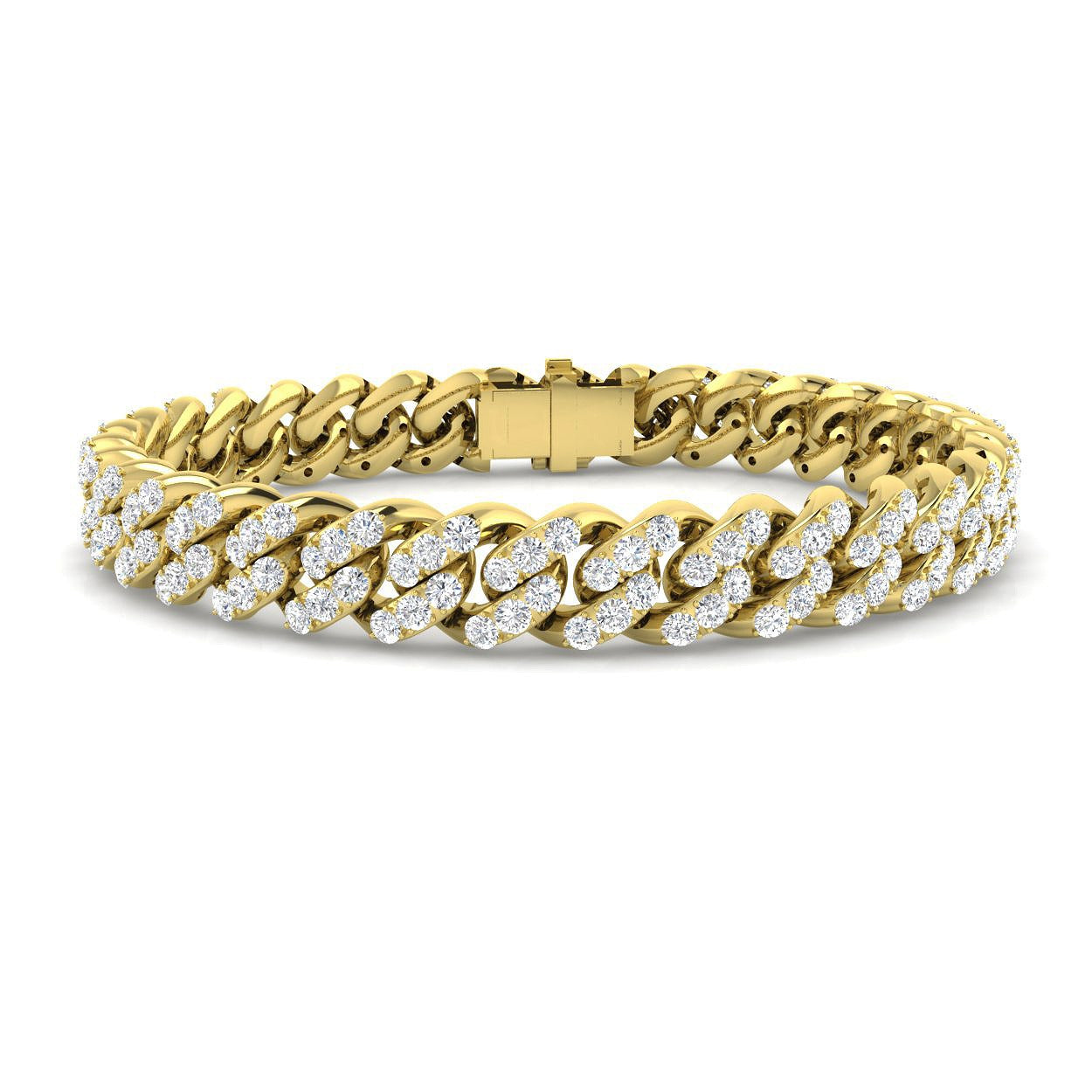 9K White Gold Iced Out Curb Diamond Bracelet