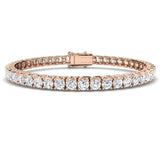 Round Cut Prong Set Lab Grown Diamond Tennis Bracelet in Platinum with Box Closure