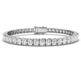 Round Cut Prong Set Lab Grown Diamond Tennis Bracelet in Platinum with Box Closure