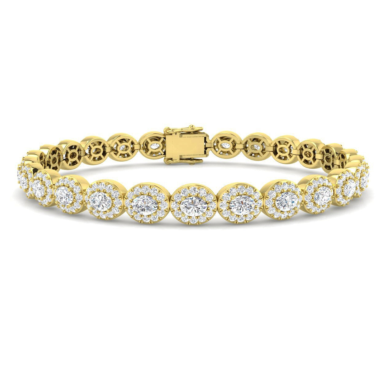Gold Diamond Bracelet With Safety Latch