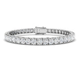 Round Cut Prong Set Lab Grown Diamond Tennis Bracelet in Platinum with Box Closure