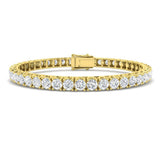 Round Cut Prong Set Lab Grown Diamond Tennis Bracelet in Platinum with Box Closure