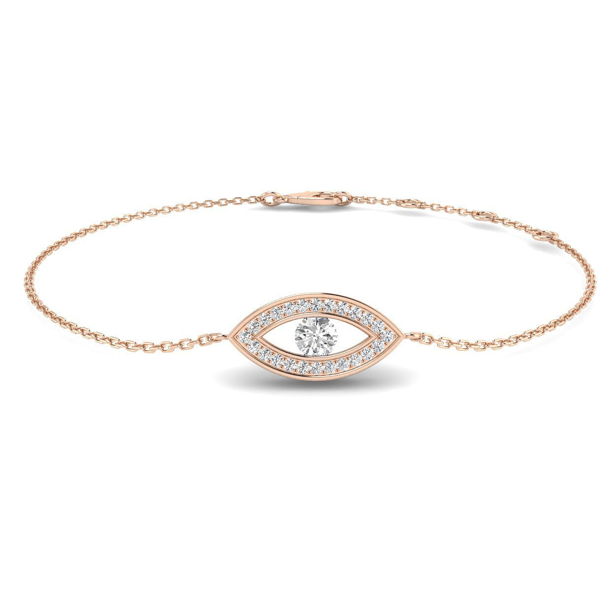 Bracelet de tennis de luxe en or et platine, serti de diamants ronds.