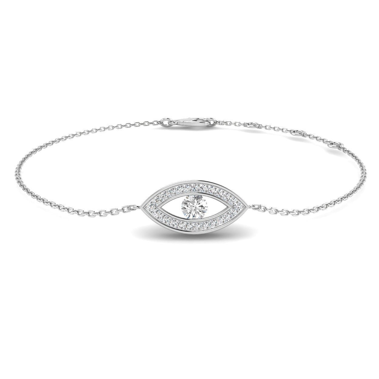 Bracelet de tennis de luxe en or et platine, serti de diamants ronds.