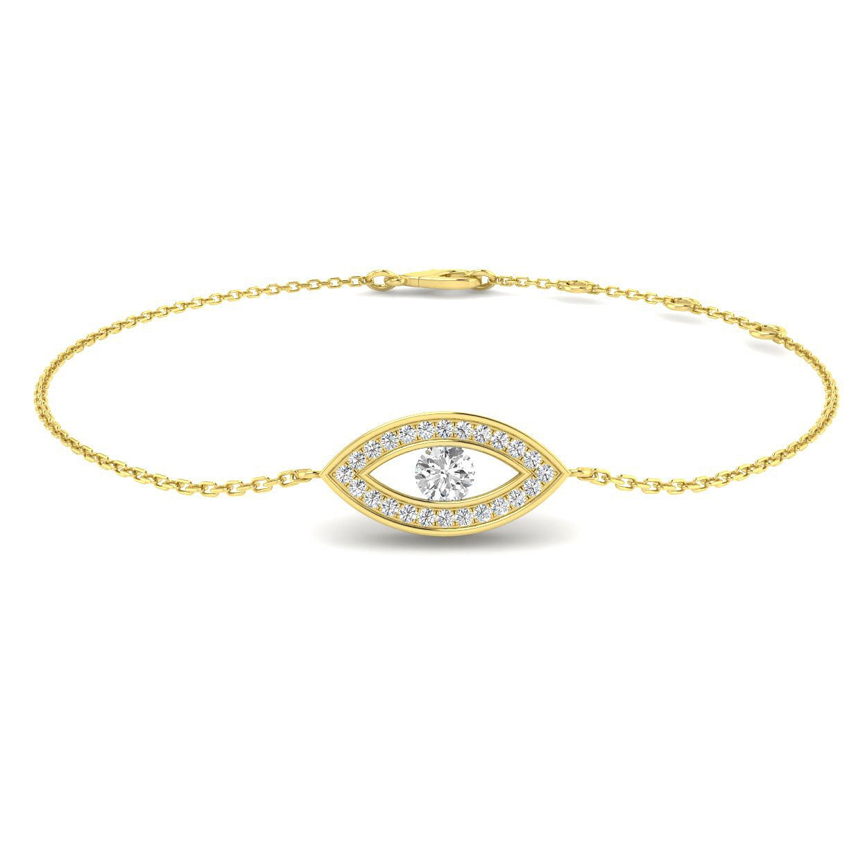 Bracelet de tennis de luxe en or et platine, serti de diamants ronds.
