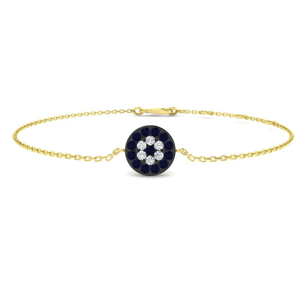 Evil Eye Bracelet, Sapphire Bracelet, Diamond Bracelet