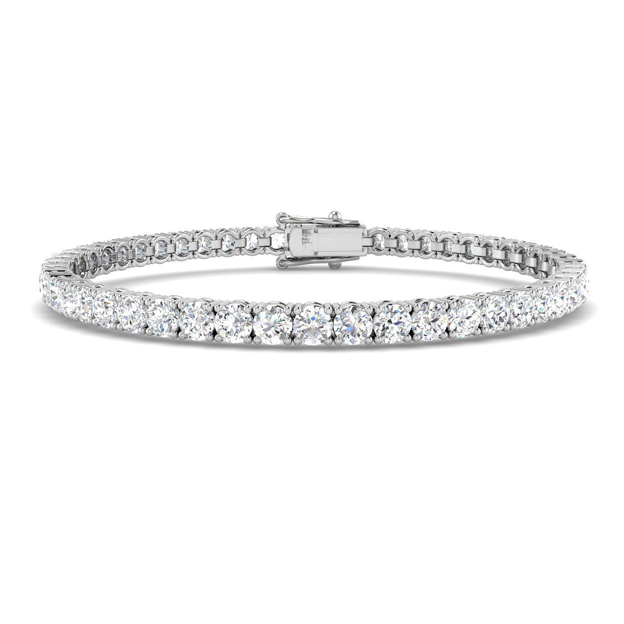 9ct White Gold 8.02ct Lab Grown Diamond Tennis Bracelet