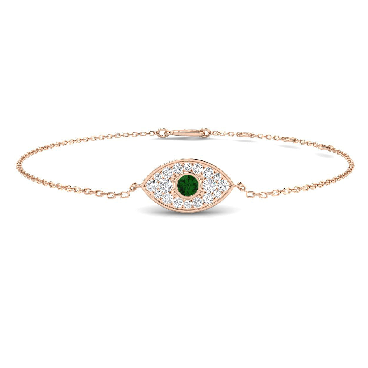 Halo Cluster Diamond Evil Eye Protection Bracelet