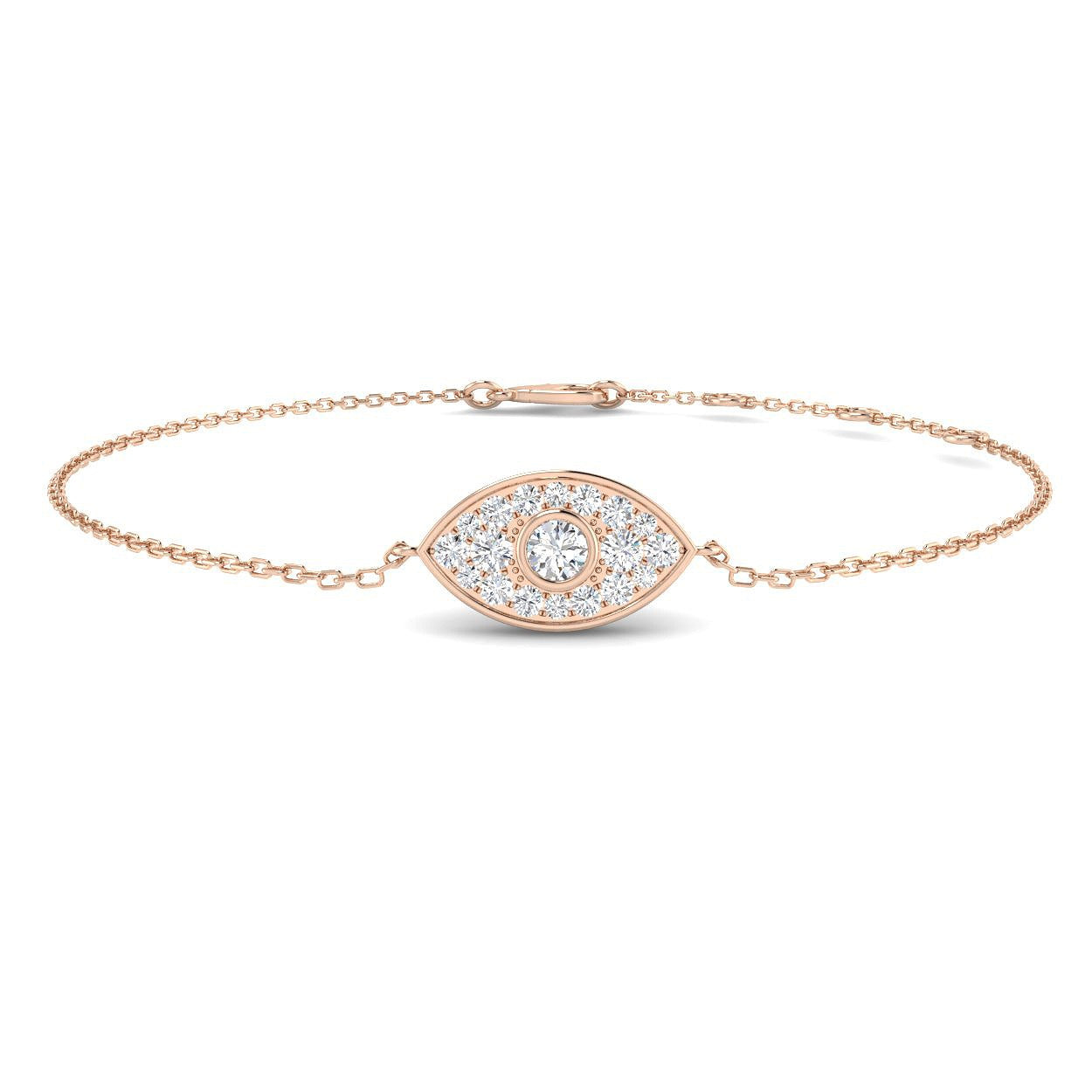 Luxury White Gold Evil Eye Bracelet