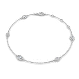 Natural Diamond Bracelet, Platinum Diamond Bracelet, Diamond Station Bracelet