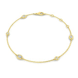 Bezel Set Diamond Bracelet, Oval Diamond Bracelet, Round Diamond Bracelet