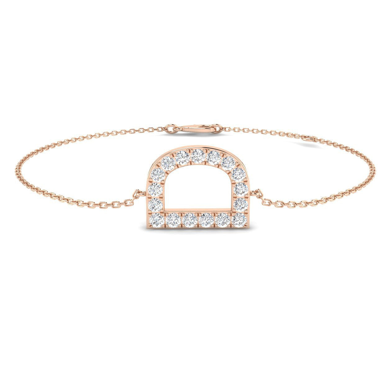 Women Initial Diamond Jewelry, Luxury Letter D Bracelet, Fine Platinum Diamond Jewelry