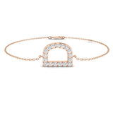 Women Initial Diamond Jewelry, Luxury Letter D Bracelet, Fine Platinum Diamond Jewelry