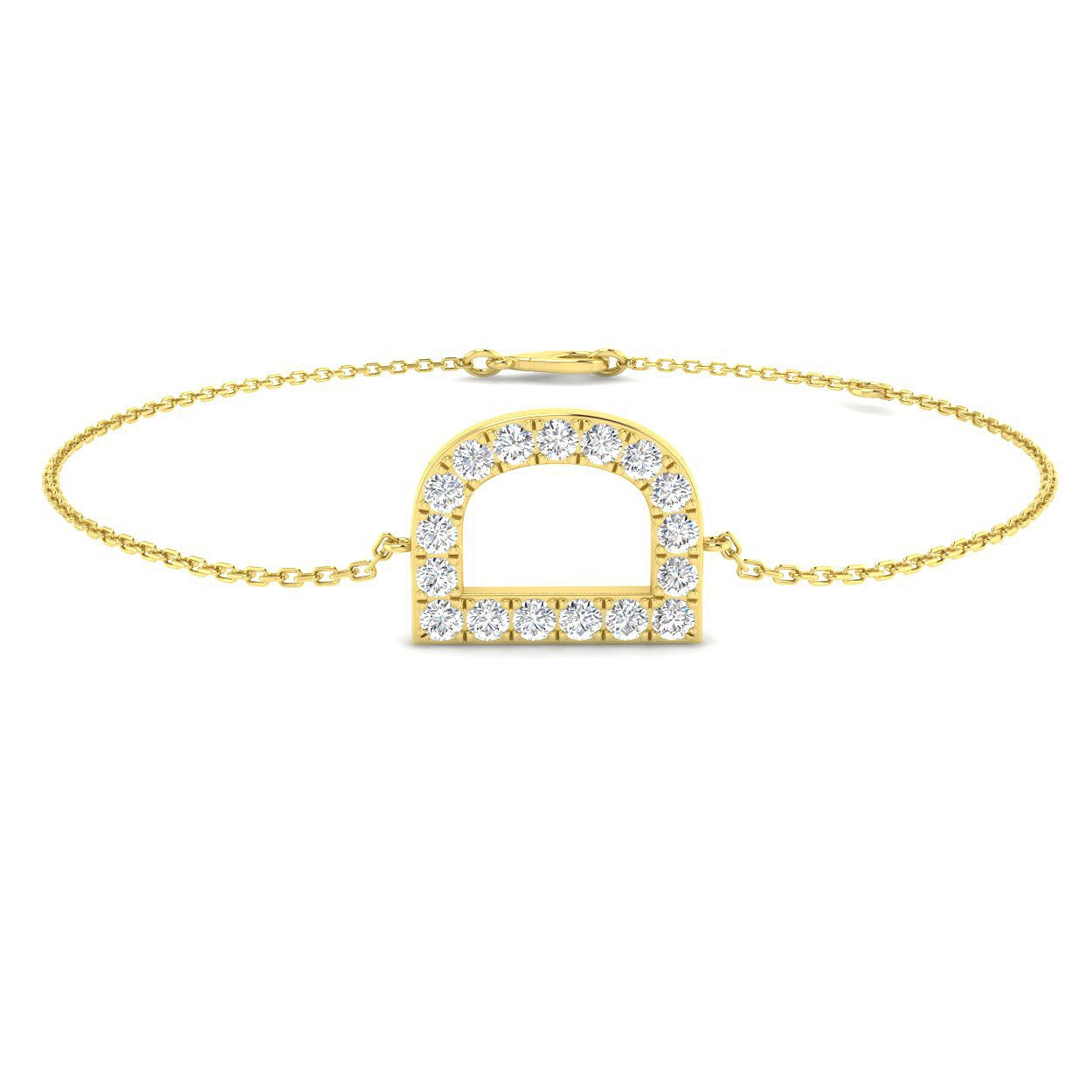 Personalized Diamond Chain, Trendy Platinum Bracelet, Lobster Claw Diamond Bracelet