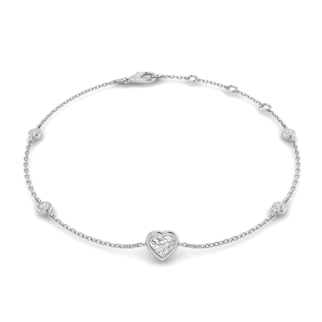 Diamond Bracelet, Round Diamond, Solitaire Bracelet, Romantic Gift