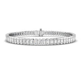 Natural Diamond Bracelet, Baguette Diamond Bracelet, Baguette Tennis Bracelet, 18K White Gold Bracelet