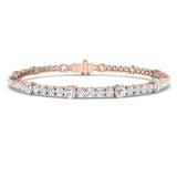 Bracelet de tennis de luxe en or et platine, serti de diamants ronds.