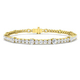 Bracelet de tennis de luxe en or et platine, serti de diamants ronds.