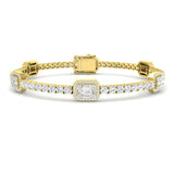 Bracelet de tennis de luxe en or et platine, serti de diamants ronds.