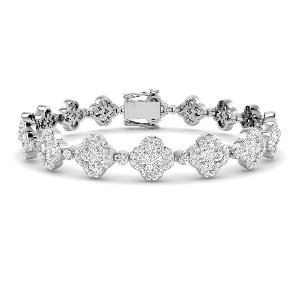 Gold cluster diamond bracelet, Luxury diamond tennis bracelet, Solid gold diamond bracelet